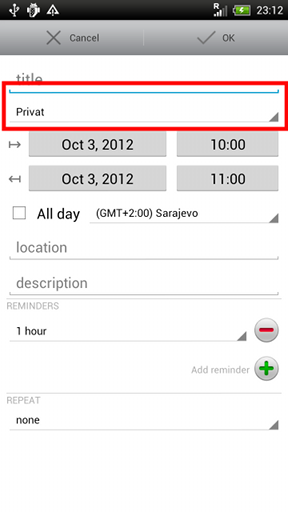 aCalendar in Android 4.0.4